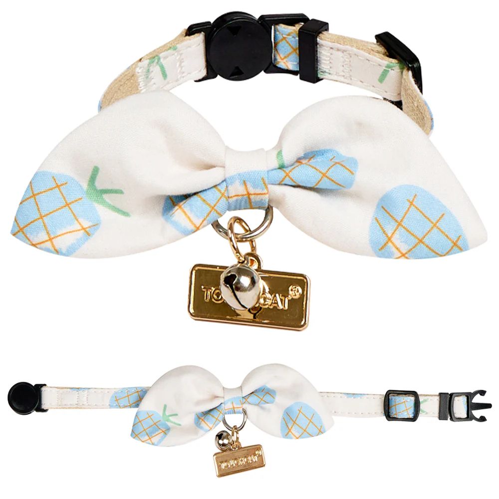 Touchcat Pineapple Patterned Designer Cat Collar - Blue