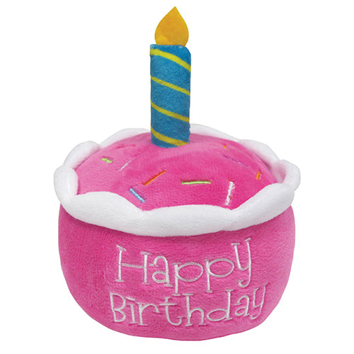 fouFIT Birthday Cake Plush Toy with Hidden Squeaker - Case of 3