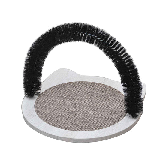 PetPals Minimalist Design of Cat Scratching Pad with Arch Cat Groomer Hair Grooming Brush - Nifty, Medium