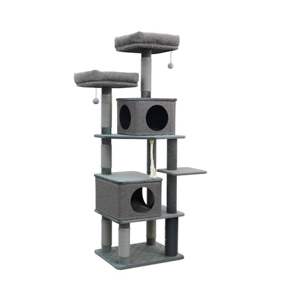 Catry Stella 6 Level Quilted Velvet Large Cat Tree With Condo