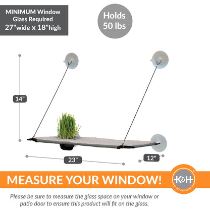 EZ Mount Window Lounger with Cat Grass Grow Station by K&H