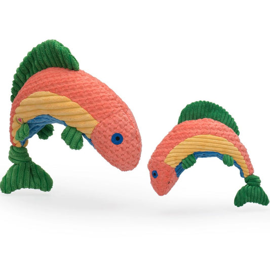 Raucous Rainbow Trout Knottie Plush Dog Toy